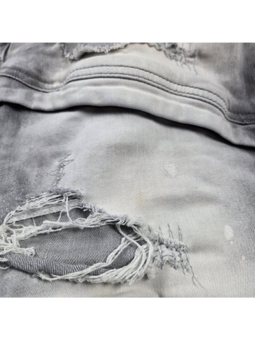 SMOKE RISE Jeans Mens 38x32 Gray Distressed Slim Fit Denim - Picture 5 of 7